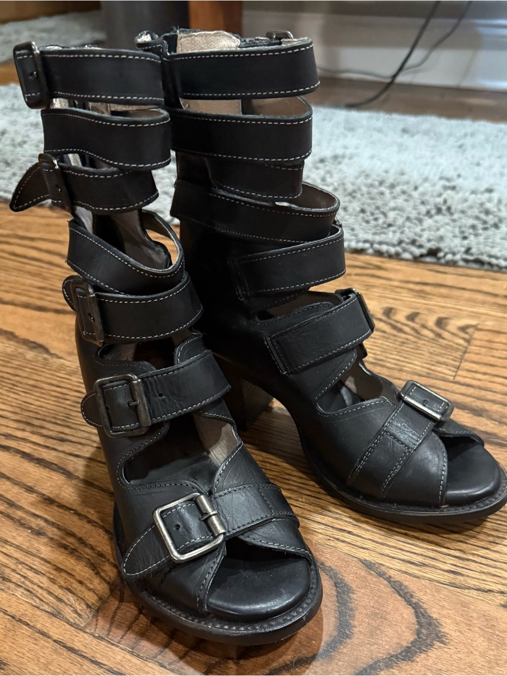 Brand New Freebird Bond Gladiator Heels. Black. Size 7.